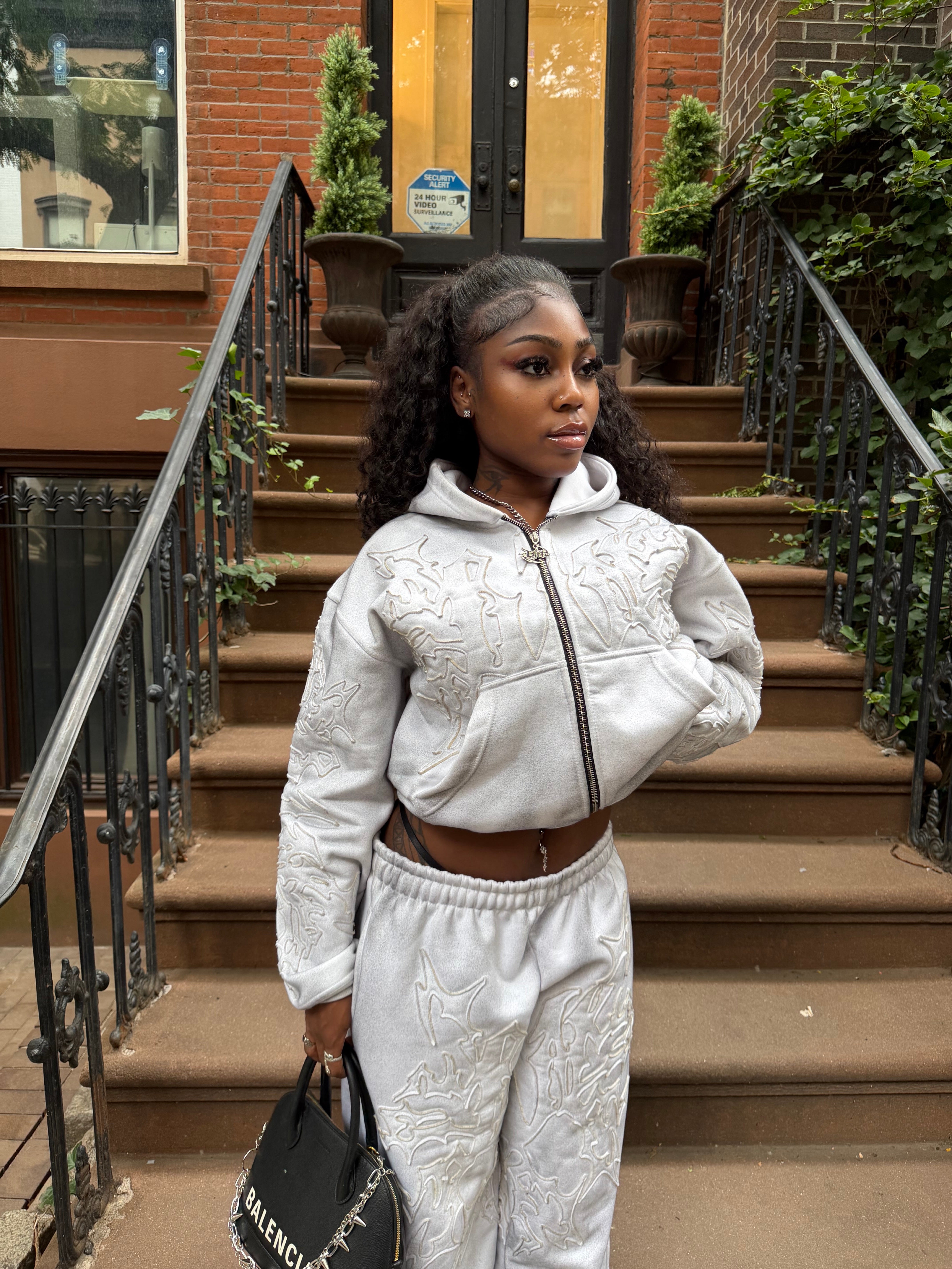 "Dirty Snow" Off Duty Zip Up Hoodie